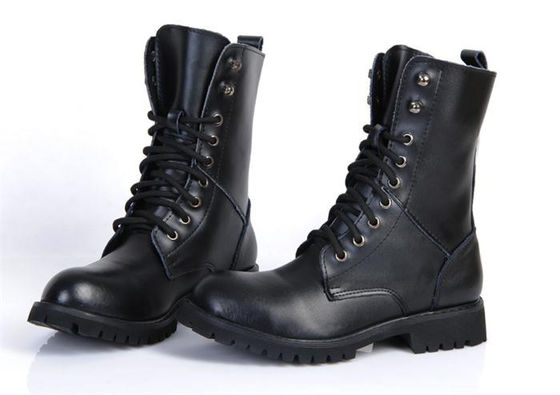 Κίνα Επίπεδες χαμηλές μπότες ζουγκλών τακουνιών στρατιωτικές, στρογγυλές μπότες μοτοσικλετών δέρματος toe προμηθευτής